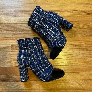 Blue Woven Booties
